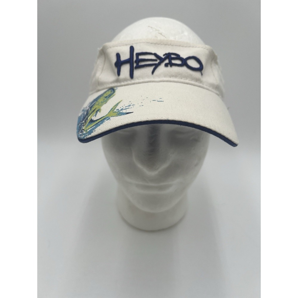 Heybo Southern By Choice White Fishing Visor Marlin One Size Cotton Hatโ
